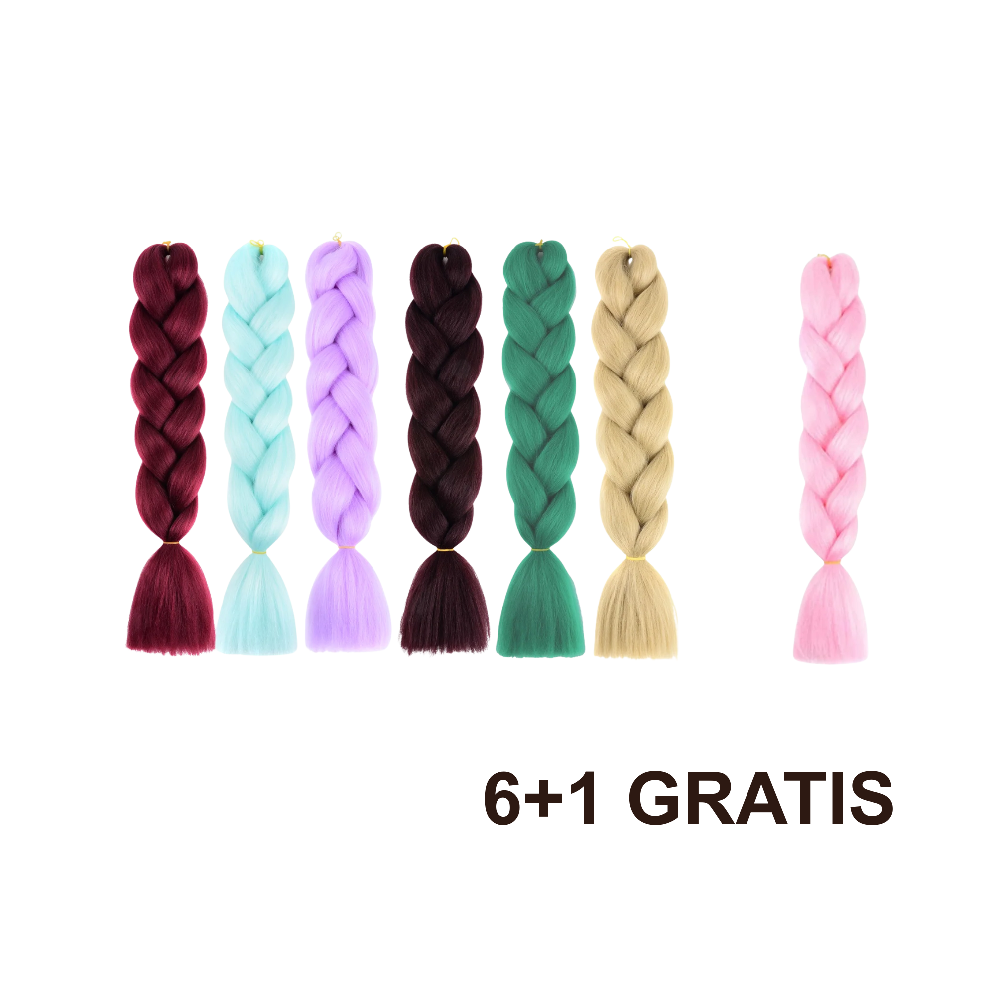 6+1 GRATIS Kanekalon jednobojna kosa