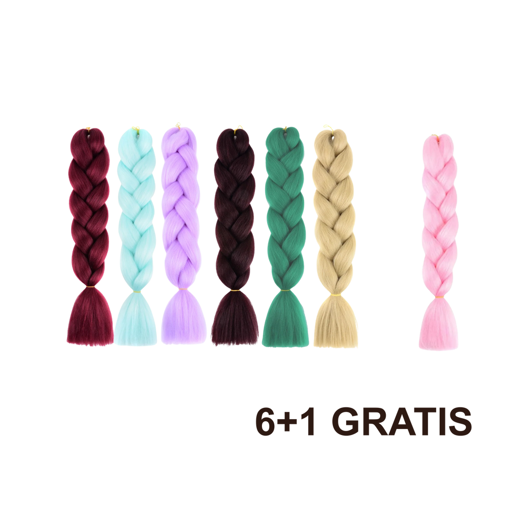 6+1 GRATIS Kanekalon jednobojna kosa