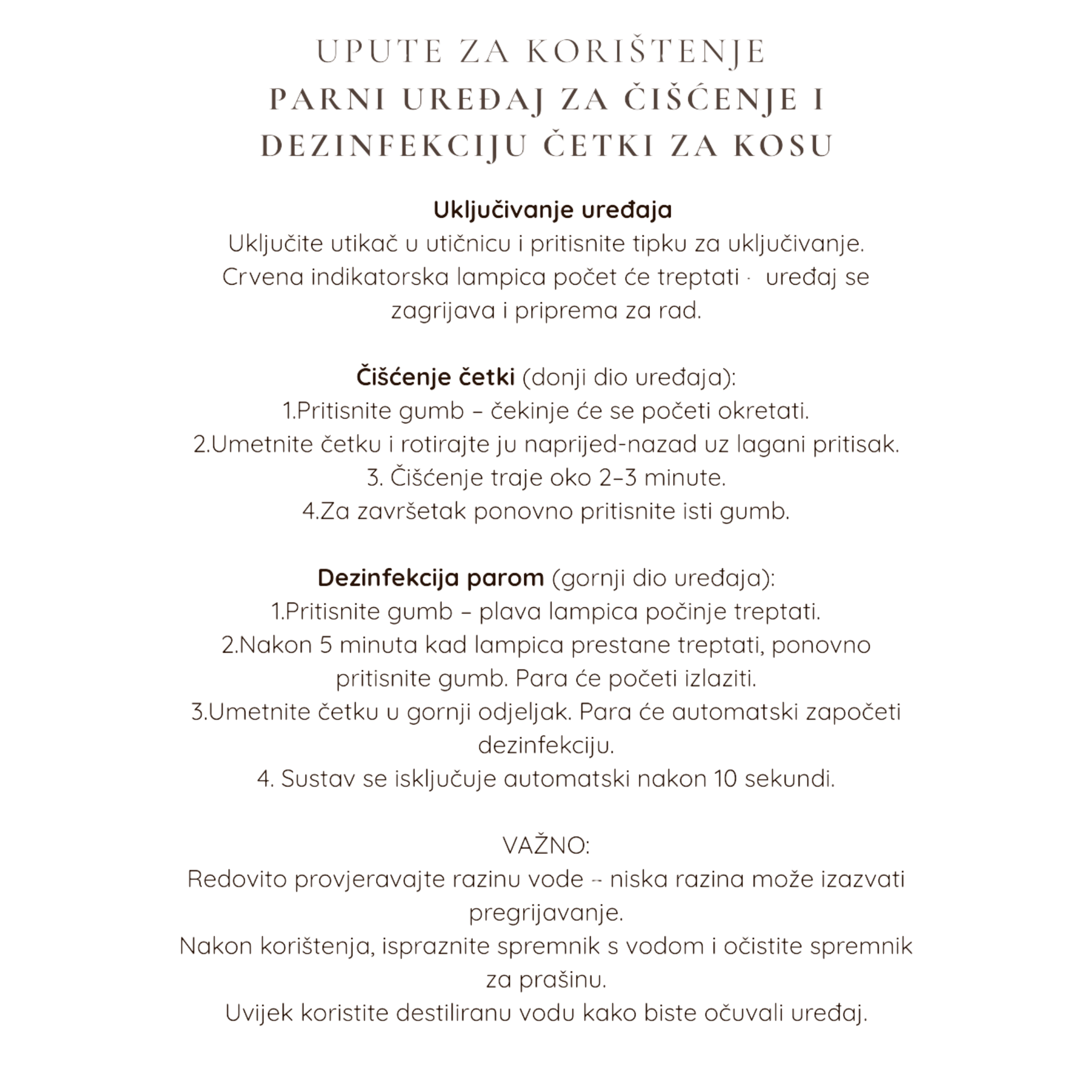 Uređaj za čišćenje i dezinfekciju četki za kosu