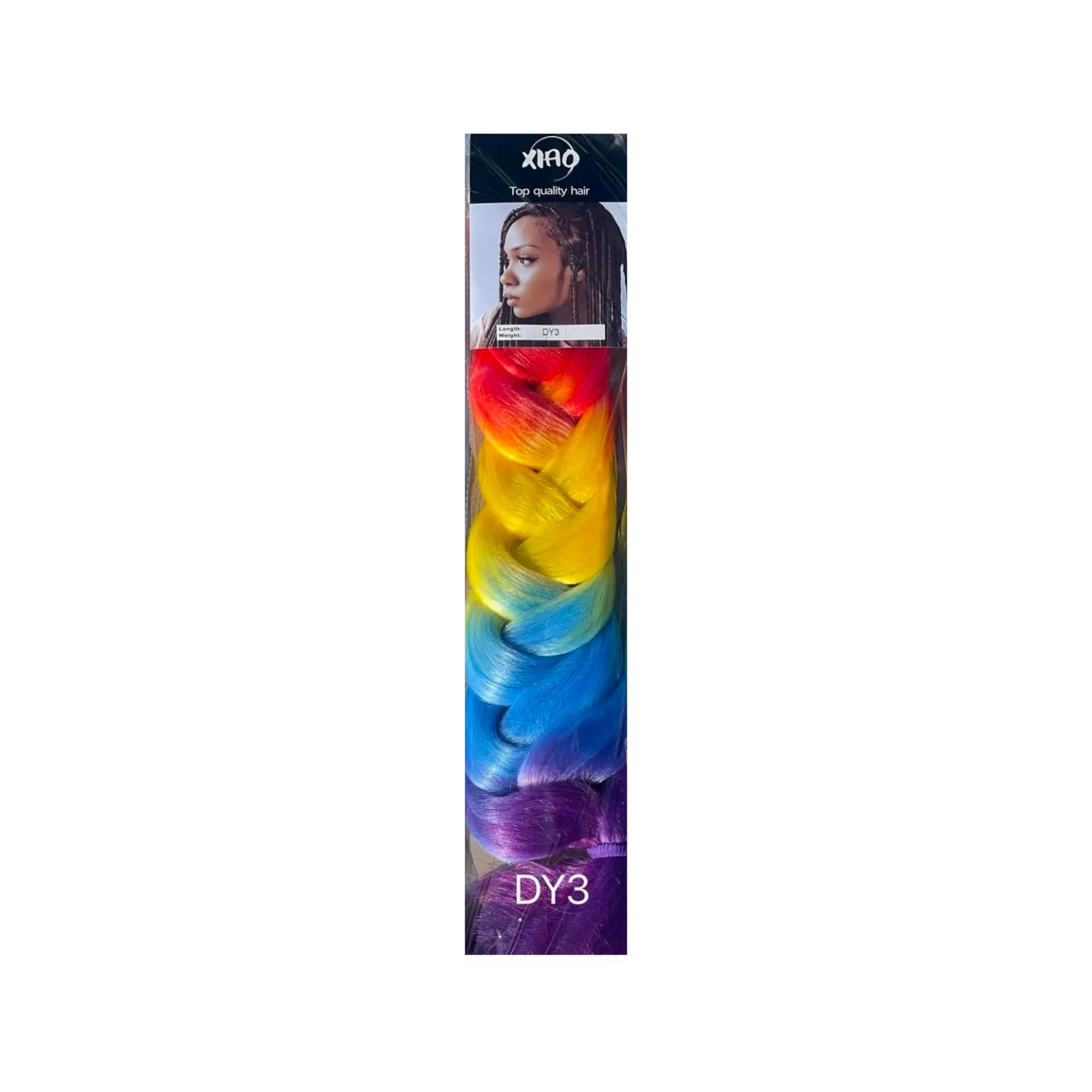 Multicolored kanekalon hair