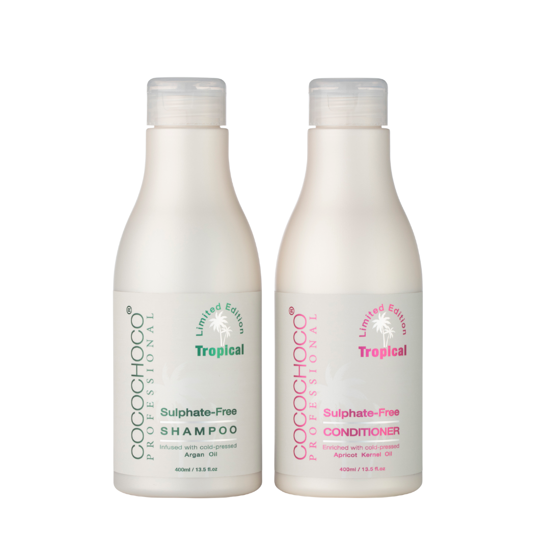 Popoln paket: Cocochoco Professional šampon in balzam brez sulfatov Tropical Limited edition 400 ml
