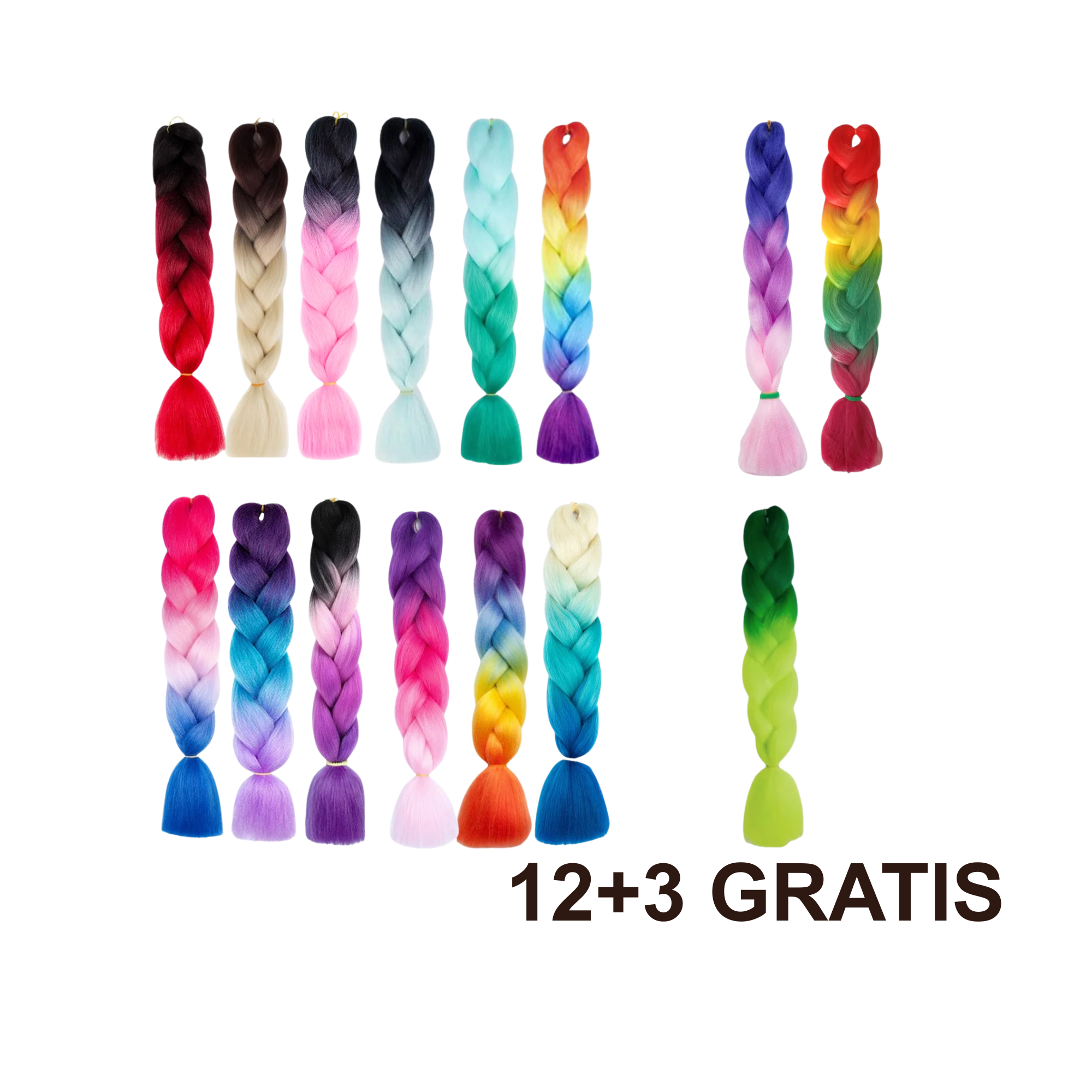 12+3 GRATIS Kanekalon višebojna kosa