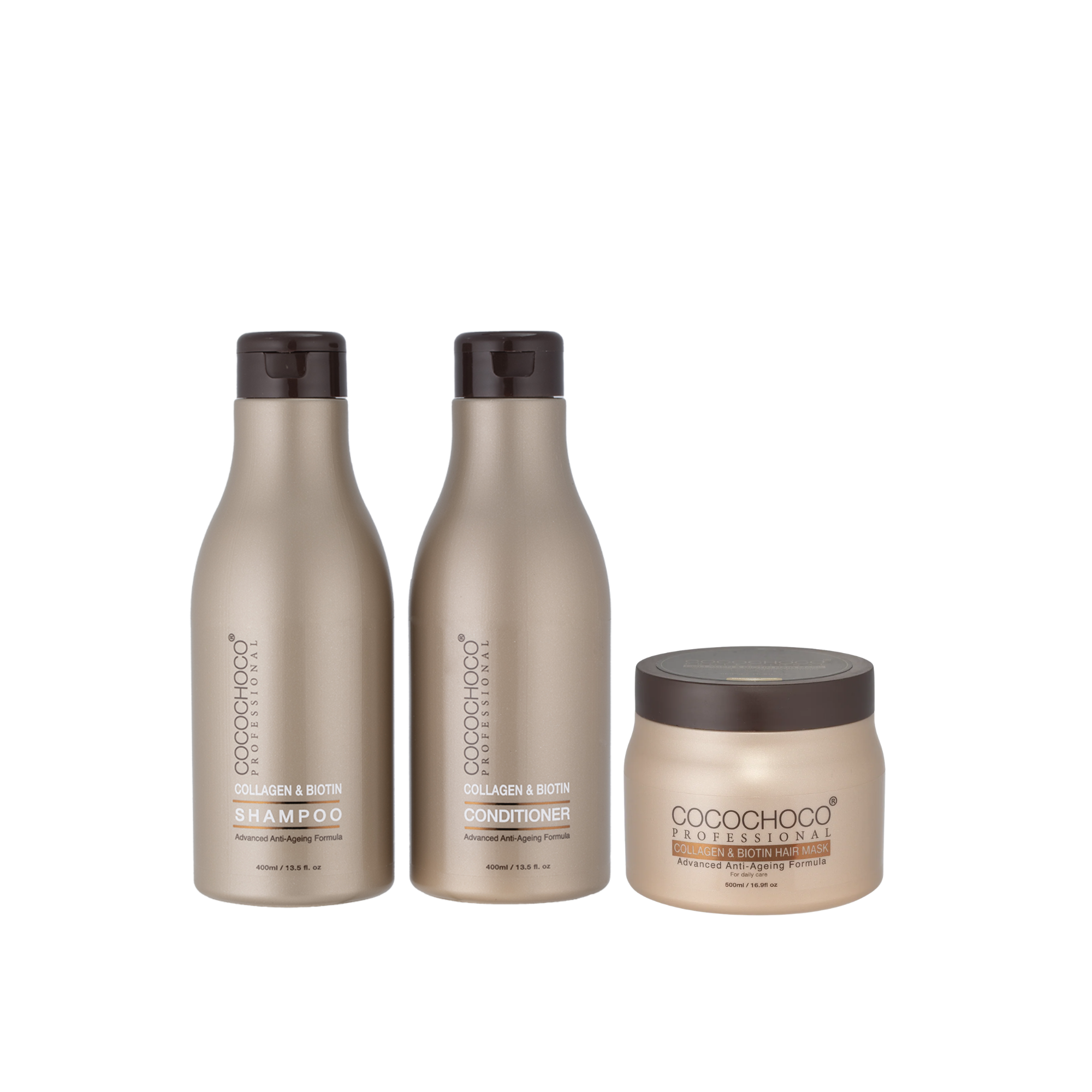 Cocochoco Kolagen i biotin paket: šampon, regenerator i maska (500ml)