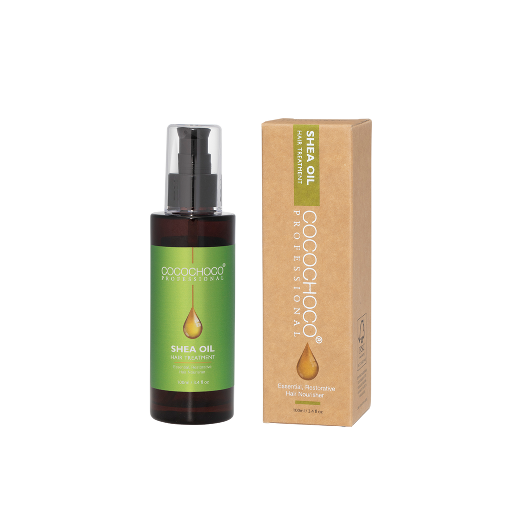 Cocochoco Shea Butter (Karite) ulje za kosu 100 ml - ambalaža i bočica proizvoda za njegu i obnovu kose