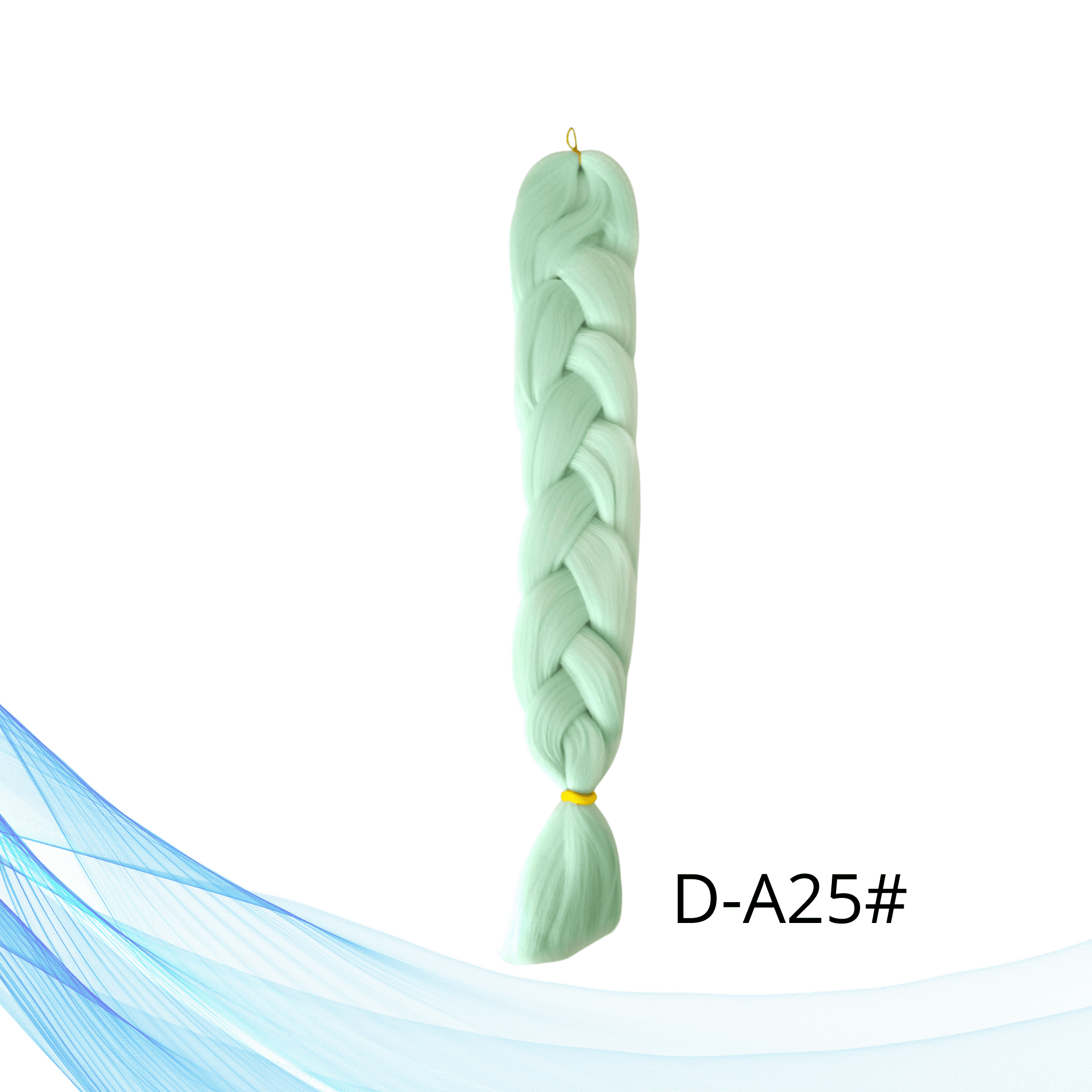 Jednobojna Kanekalon umjetna kosa za pletenice i ekstenzije u svijetlo zelenoj boji