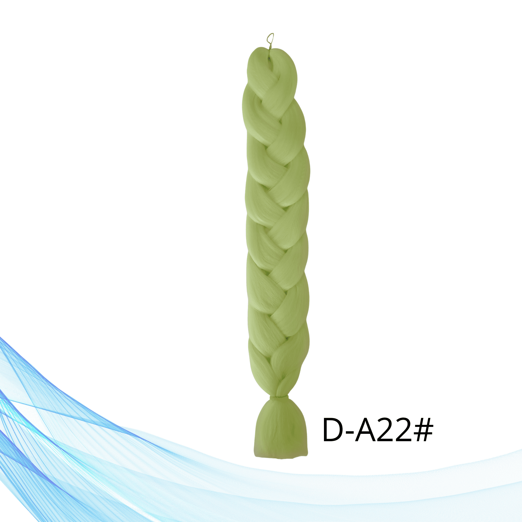 Jednobojna Kanekalon umjetna kosa za pletenice i ekstenzije u svijetlo zelenoj boji