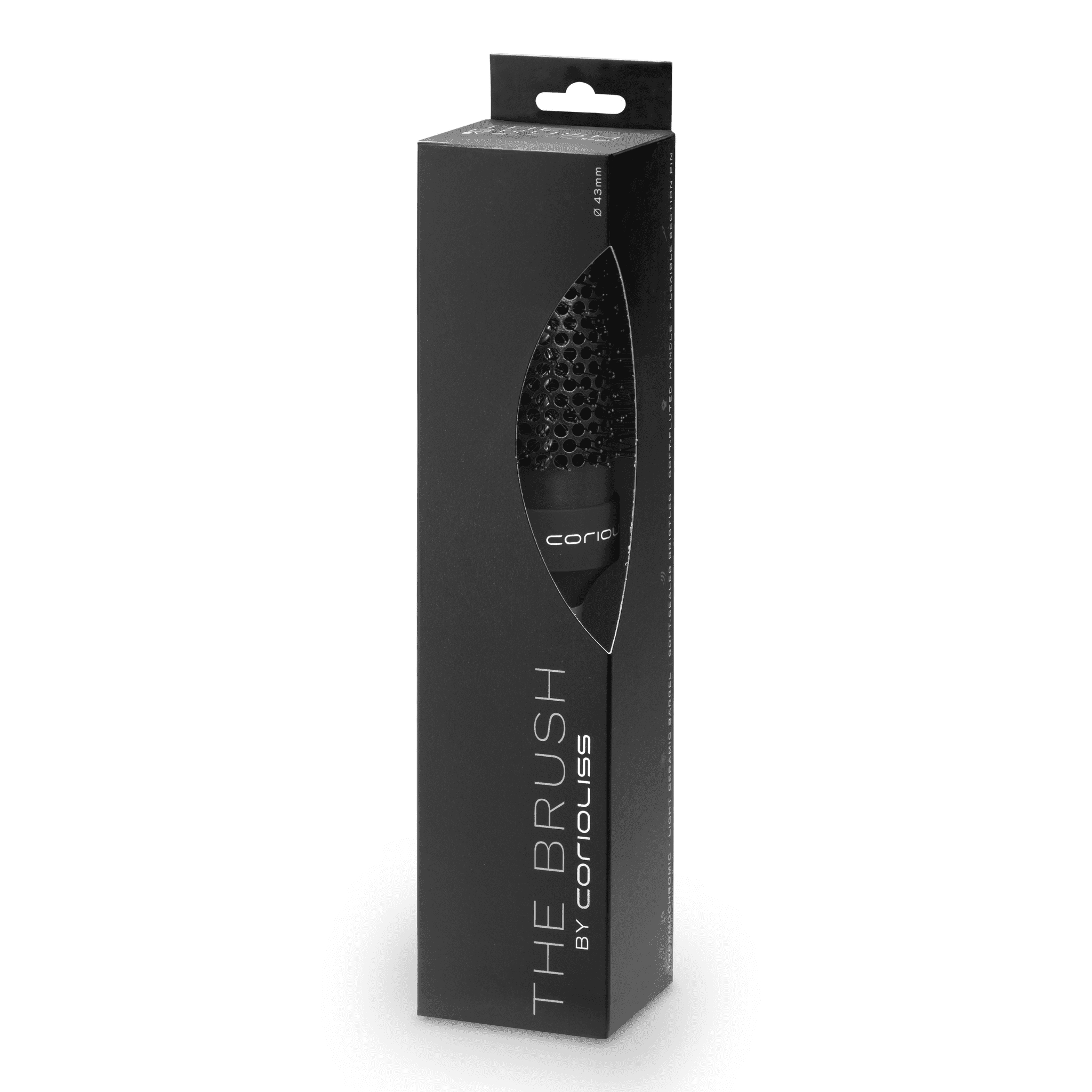 Corioliss keramička četka za feniranje 43 mm – crna, profesionalna četka s turmalinskom keramičkom cijevi