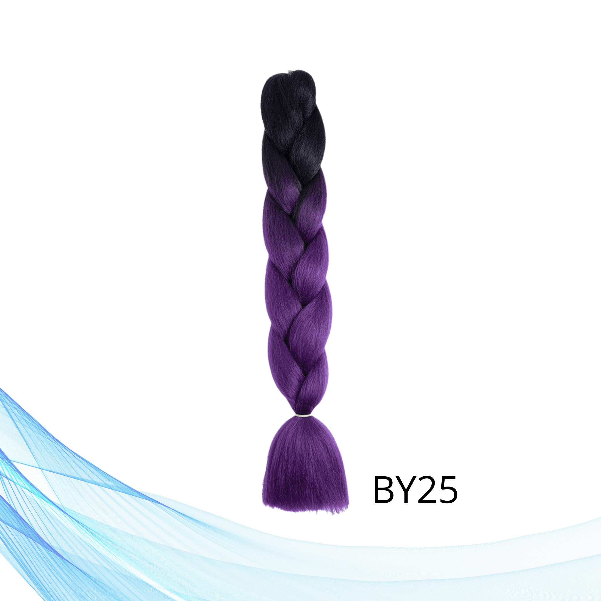 Višebojne kanekalon pletenice u crno ljubičastoj boji